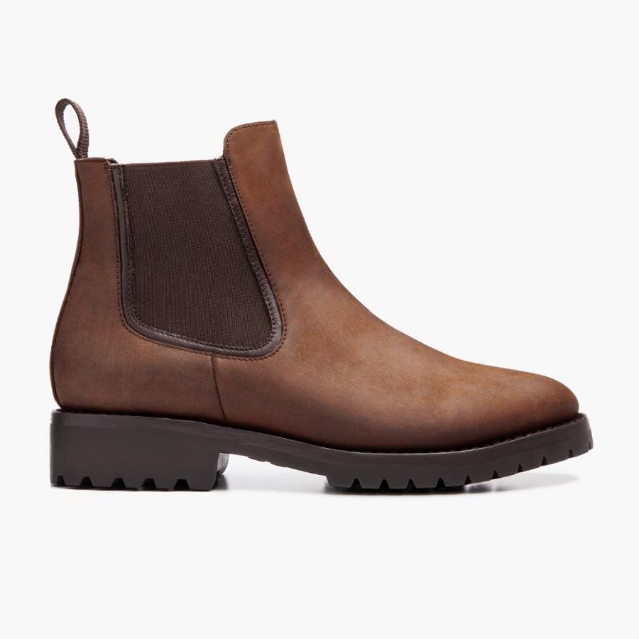 Men's Thursday Legend Leather Chelsea Boots Brown | CA33YXF