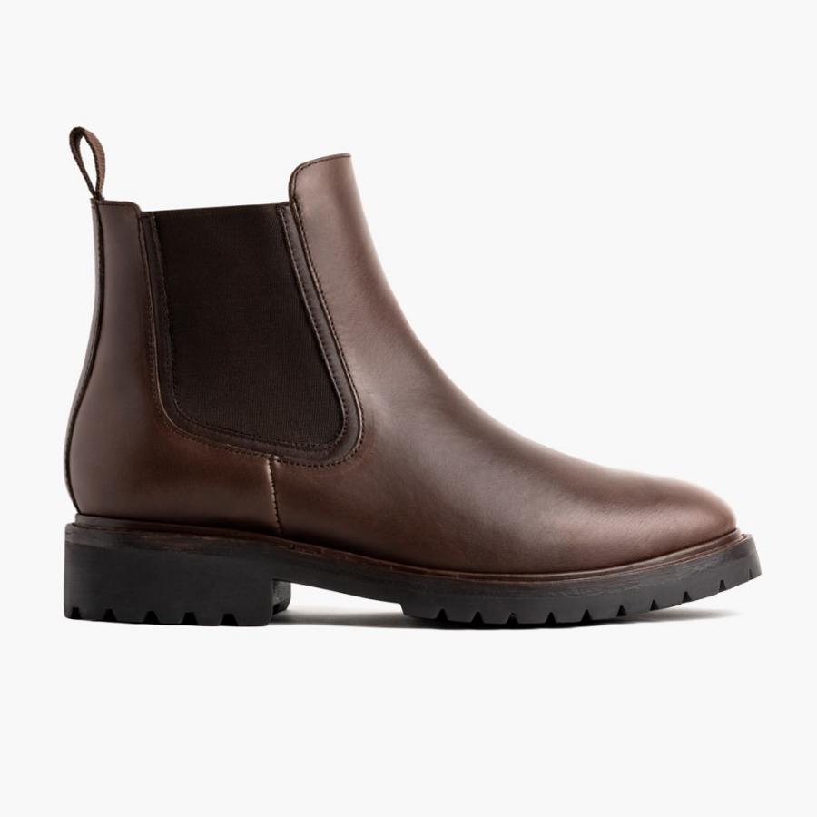 Men's Thursday Legend Leather Chelsea Boots Coffee | CA34TCE