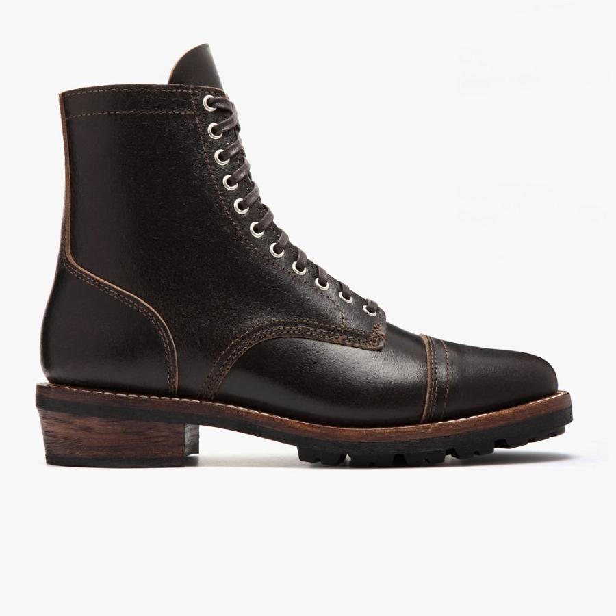 Men's Thursday Logger Leather Lace Up Boots Coffee | CA100JPQ