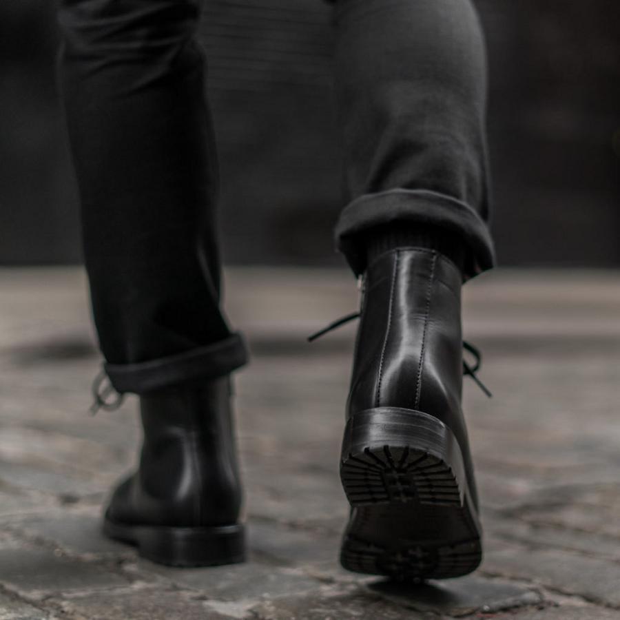 Men's Thursday Major Leather Boots Black | CA200XYU