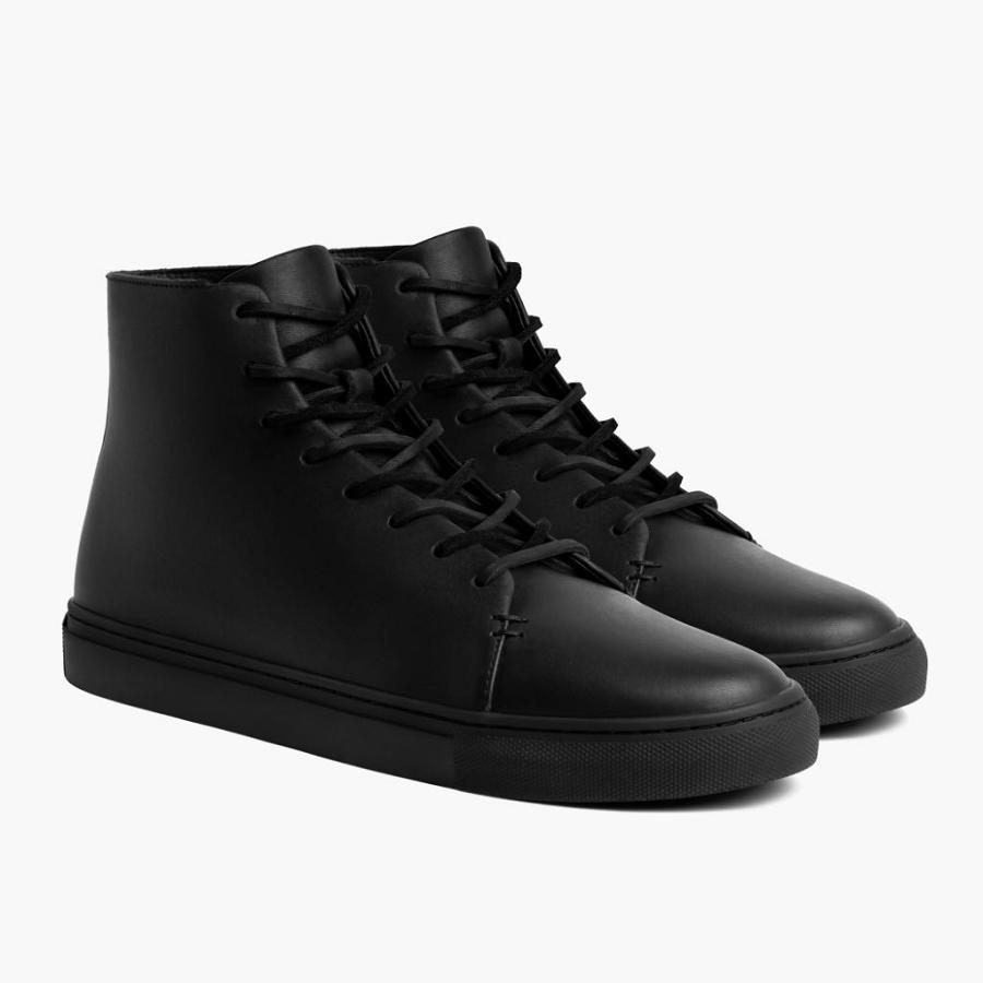 Men\'s Thursday Premier High Tops Leather Sneakers Black | CA214UZG