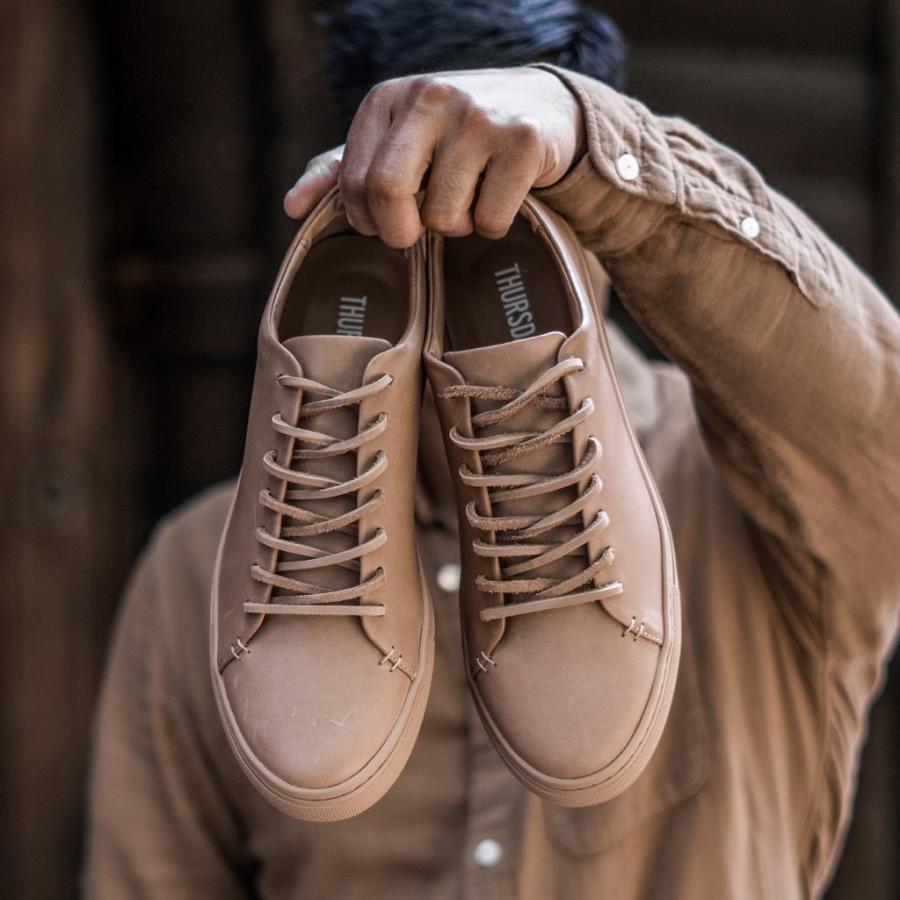 Men's Thursday Premier Low Tops Leather Sneakers Orange | CA219WNB