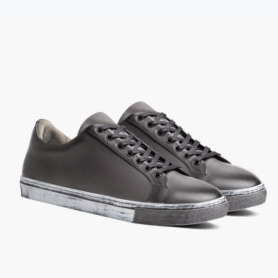 Men\'s Thursday Premier Low Tops Leather Sneakers Grey | CA221MQZ