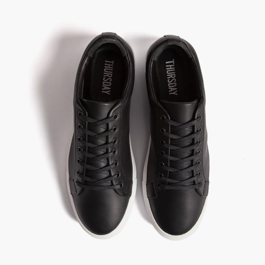 Men's Thursday Premier Low Tops Leather Sneakers Black | CA223BEX