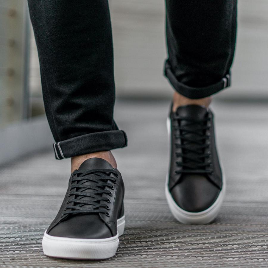 Men's Thursday Premier Low Tops Leather Sneakers Black | CA223BEX