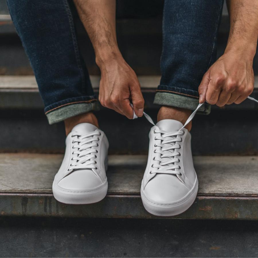 Men's Thursday Premier Low Tops Leather Sneakers White | CA224VRW