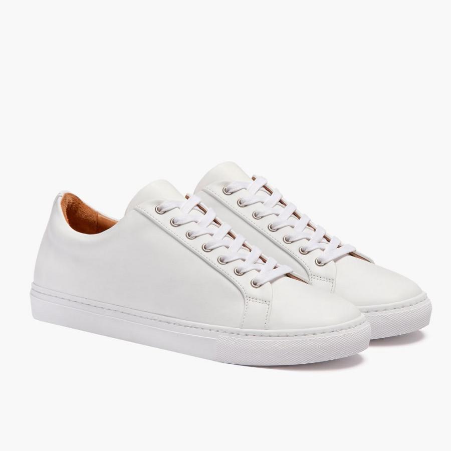 Men\'s Thursday Premier Low Tops Leather Sneakers White | CA224VRW