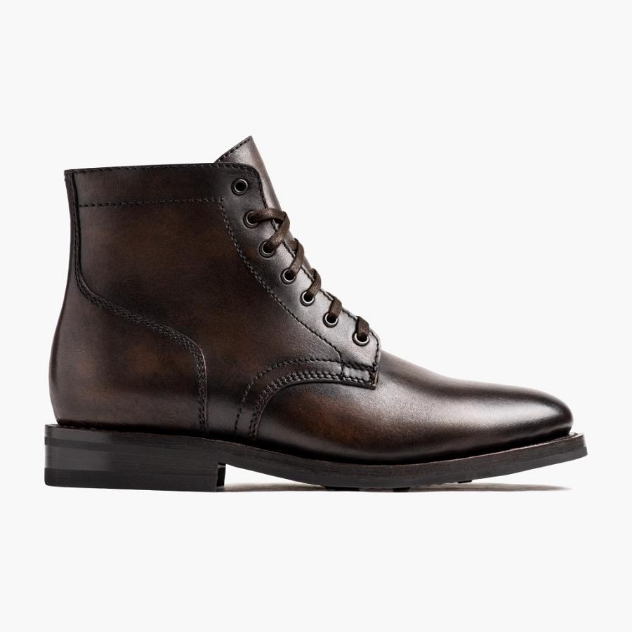 Men's Thursday President Leather Boots Brown | CA202LIS