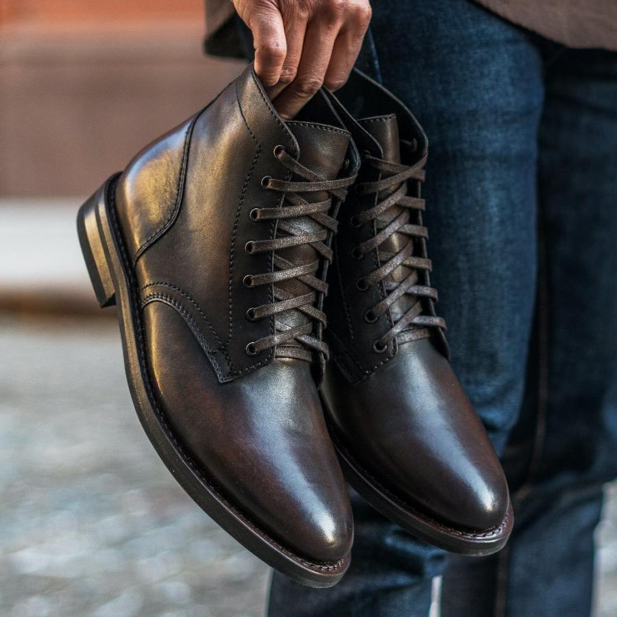 Men's Thursday President Leather Classic Lace Up Boots Coffee | CA111YXF