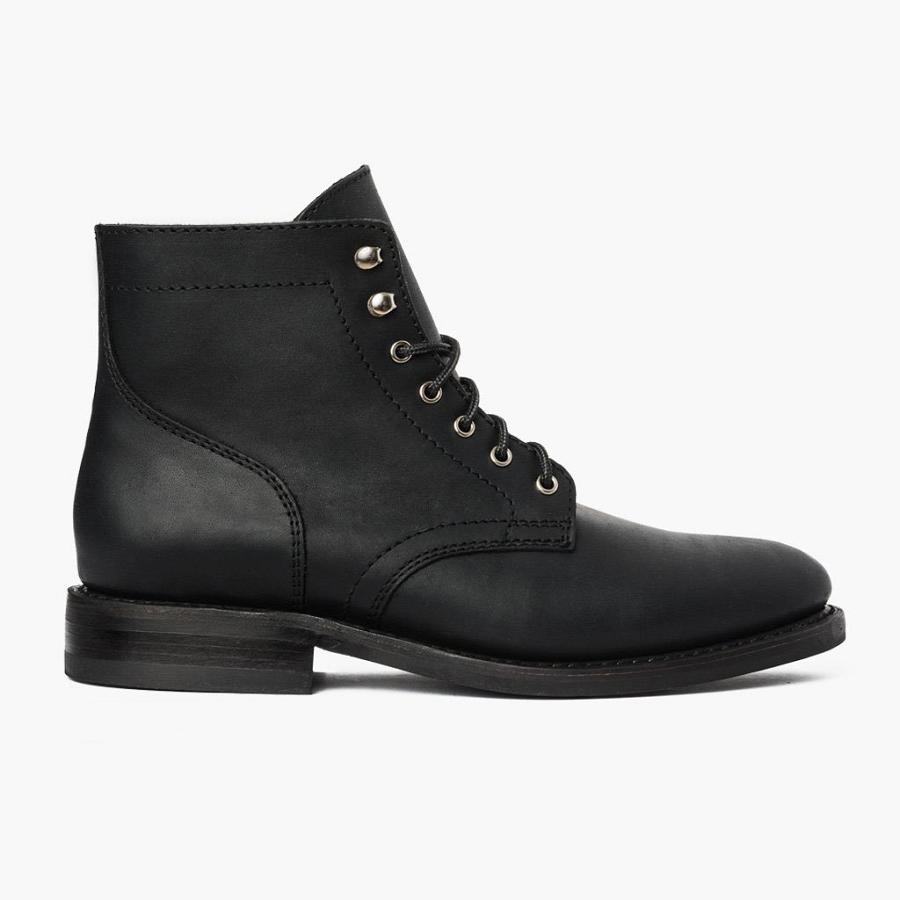 Men's Thursday President Leather Classic Lace Up Boots Black | CA112TCE