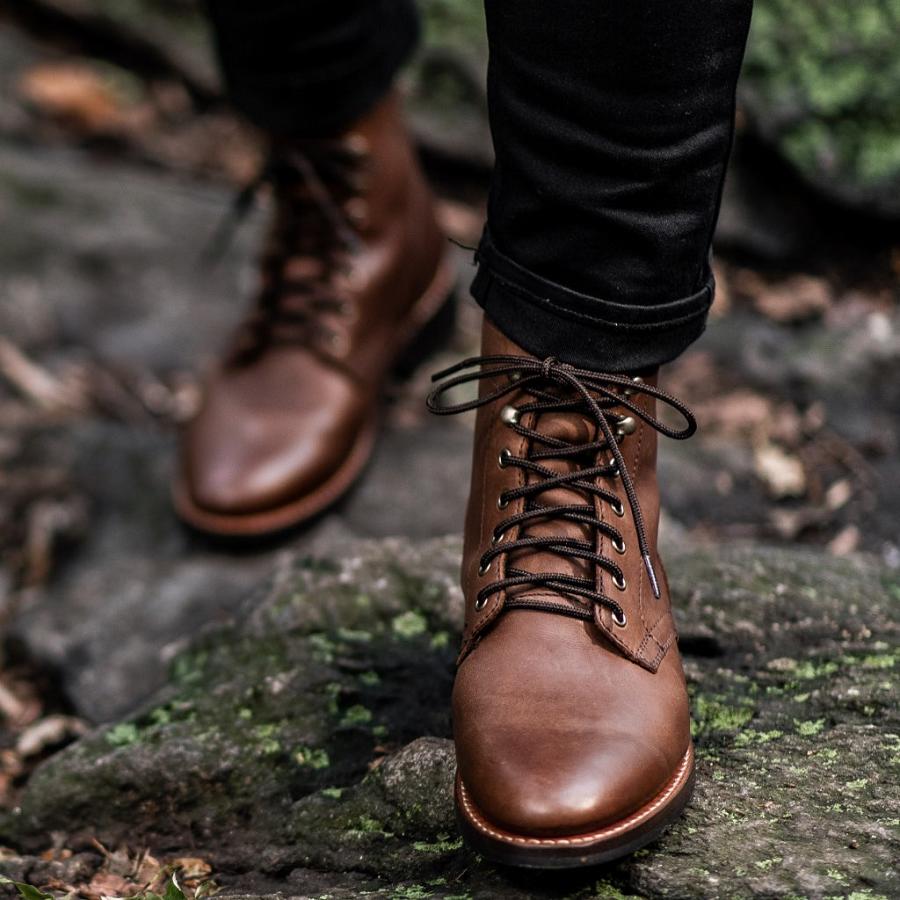 Men's Thursday President Leather Rugged & Resilient Boots Coffee | CA203KOR