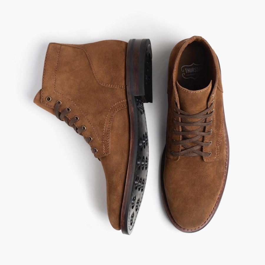 Men's Thursday President Suede Boots Brown | CA207FDN