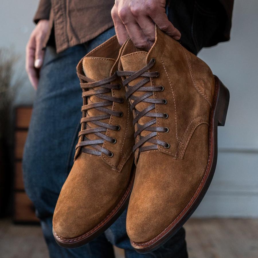 Men's Thursday President Suede Lace Up Boots Brown | CA114EBC