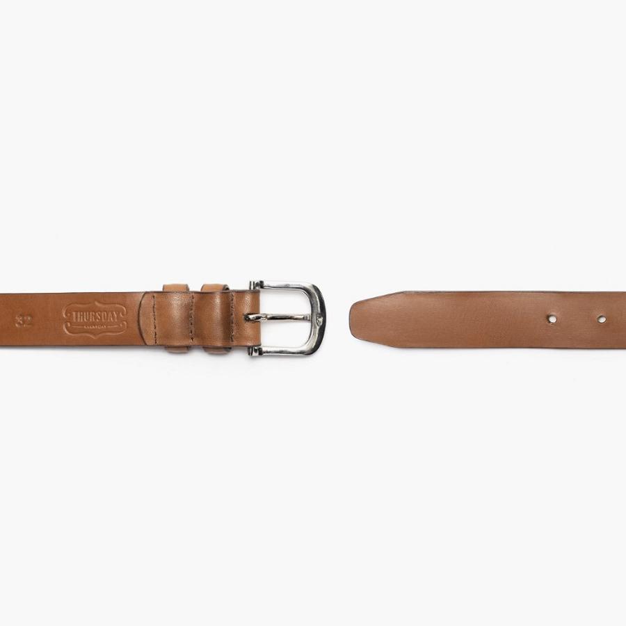 Men's Thursday Refined Leather Belts Coffee | CA307KOR