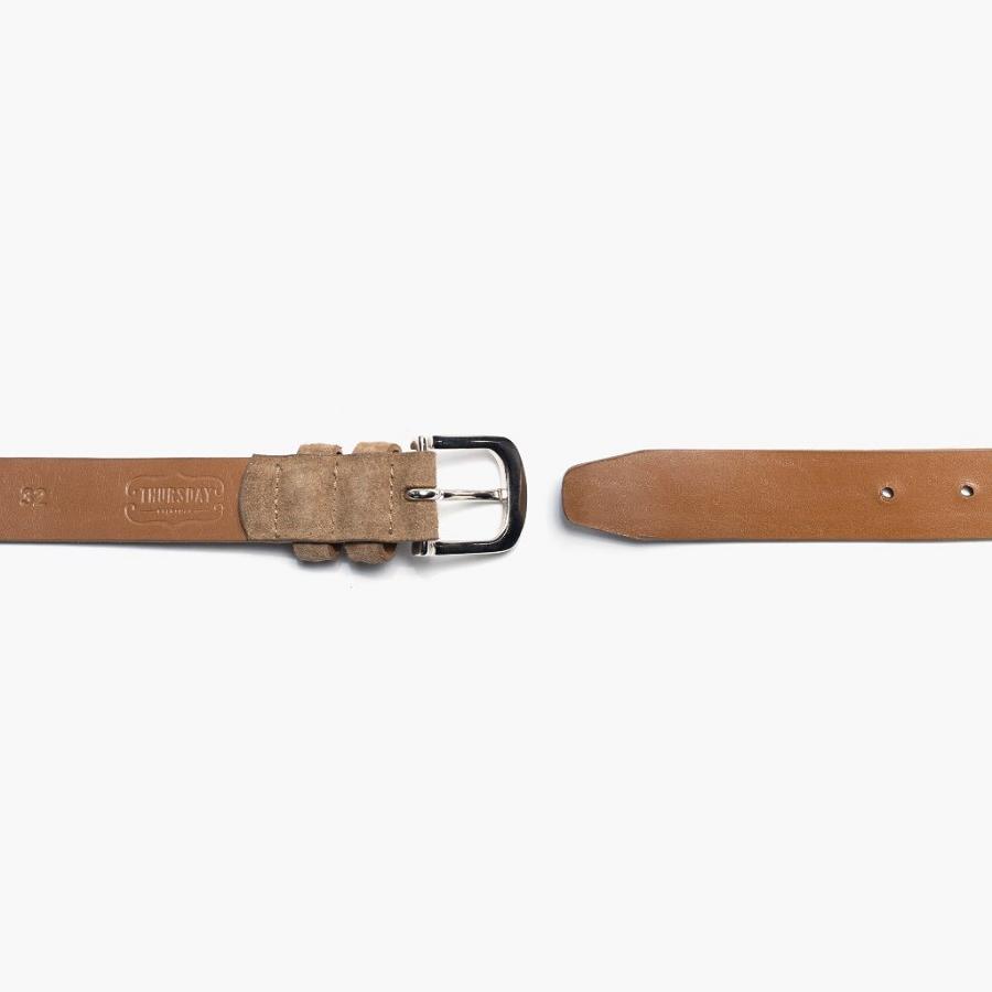 Men's Thursday Refined Suede Belts Brown | CA309HAP