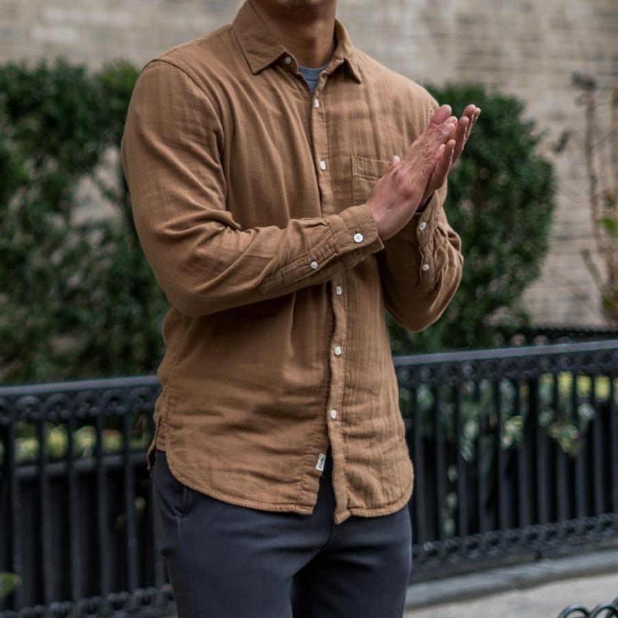 Men's Thursday Ripper Cotton Shirts Brown | CA288AHK