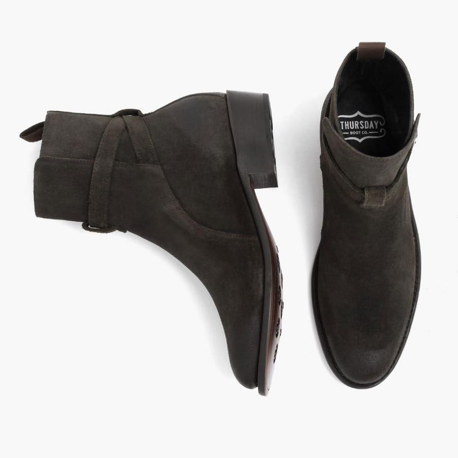 Men's Thursday Rogue Suede Chelsea Boots Black | CA37WNB