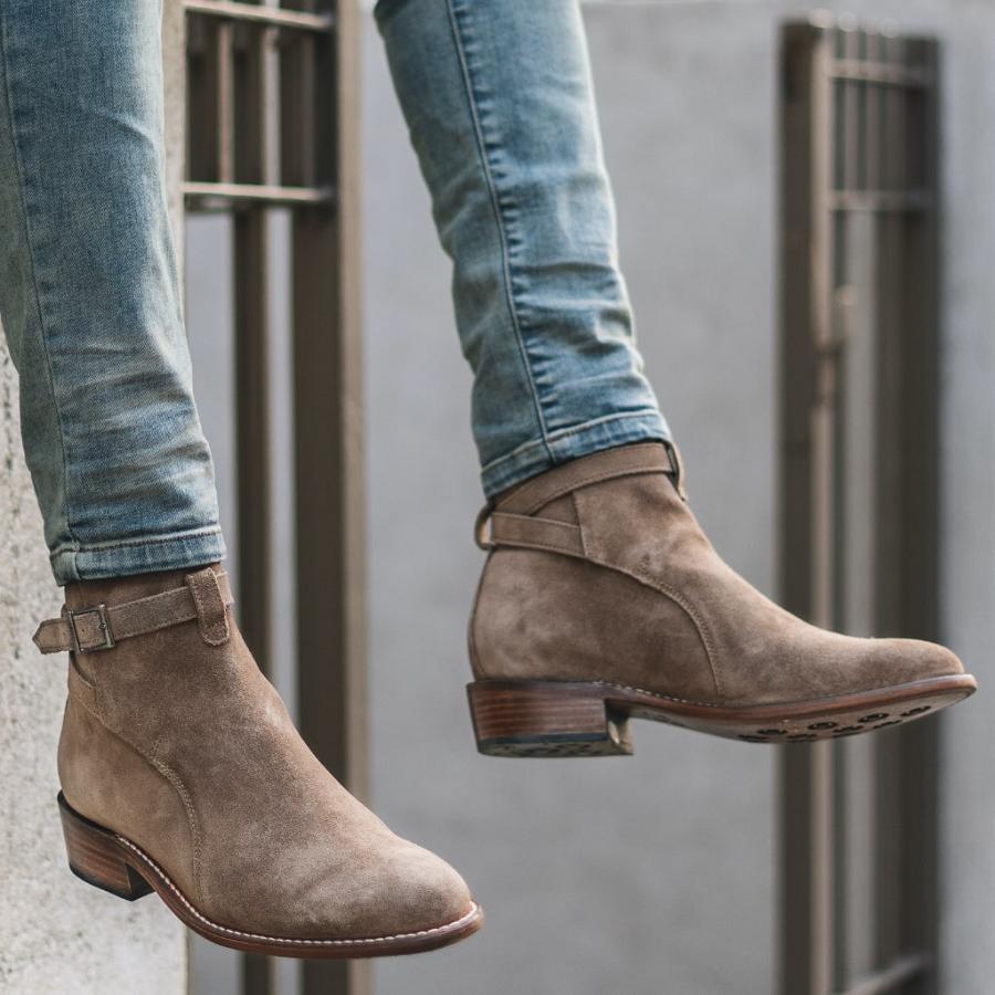 Men's Thursday Rogue Suede Chelsea Boots Brown | CA39MQZ