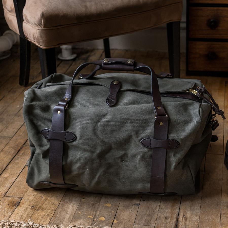 Men's Thursday Rugged Twill Duffle Leather Bags Green | CA291ILH