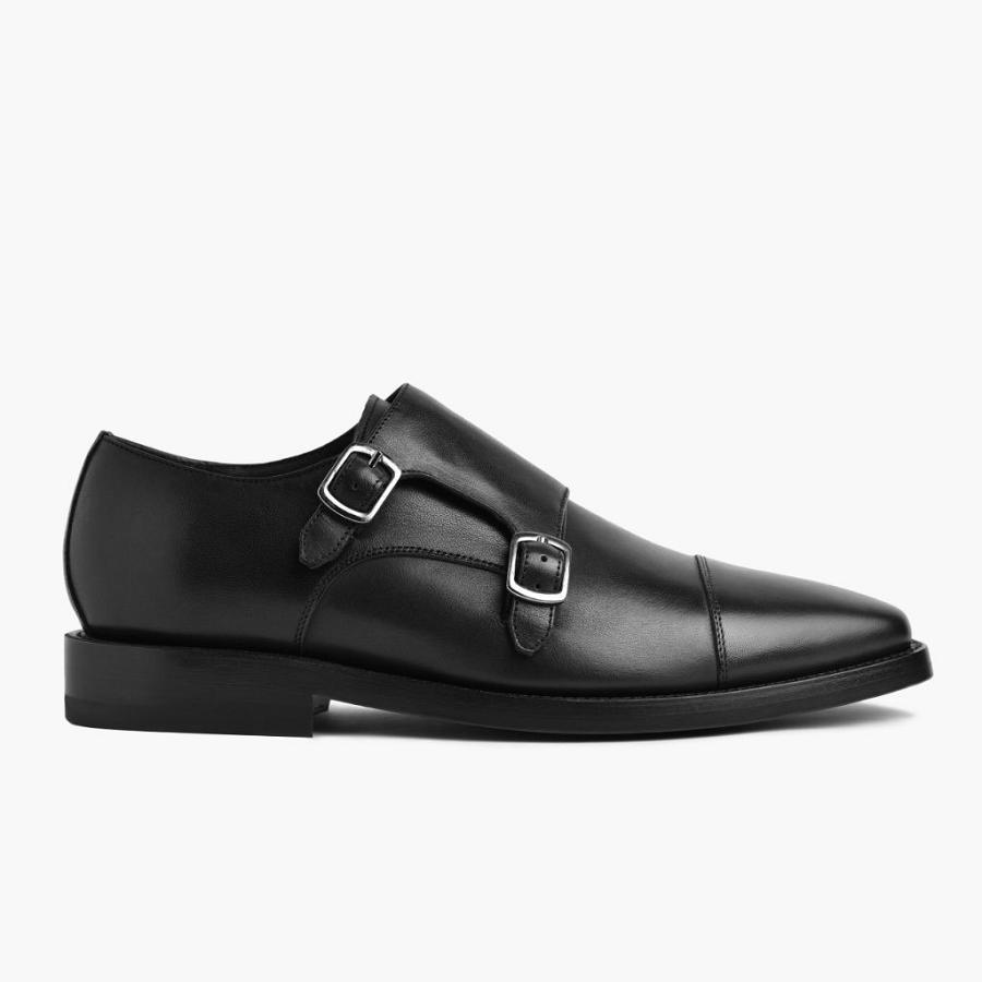 Men's Thursday Saint Leather Dress Shoes Black | CA256JPQ