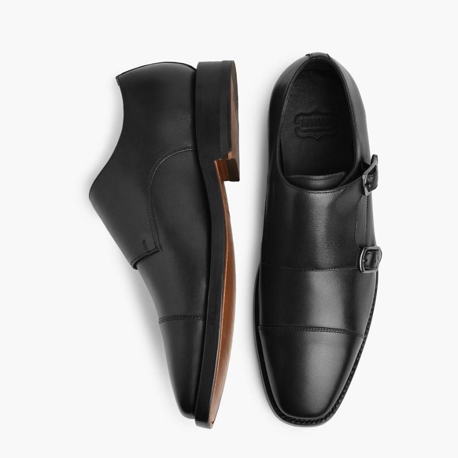 Men's Thursday Saint Leather Dress Shoes Black | CA256JPQ