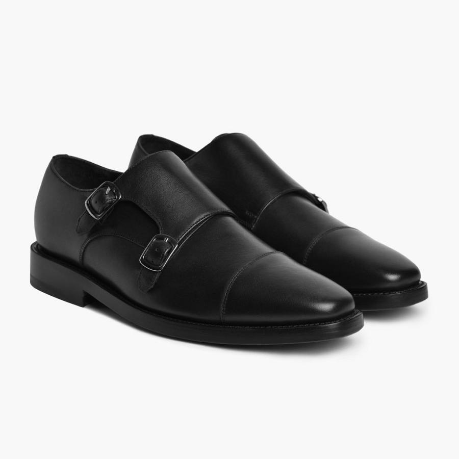 Men\'s Thursday Saint Leather Dress Shoes Black | CA256JPQ