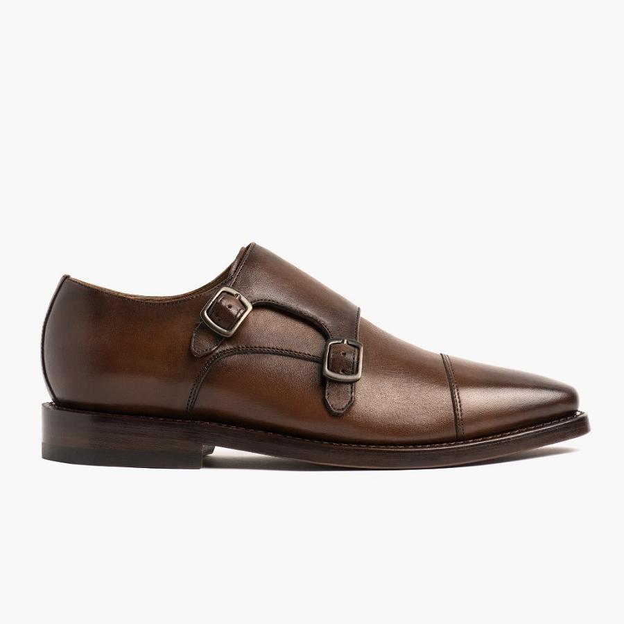 Men's Thursday Saint Leather Dress Shoes Coffee | CA257HAP