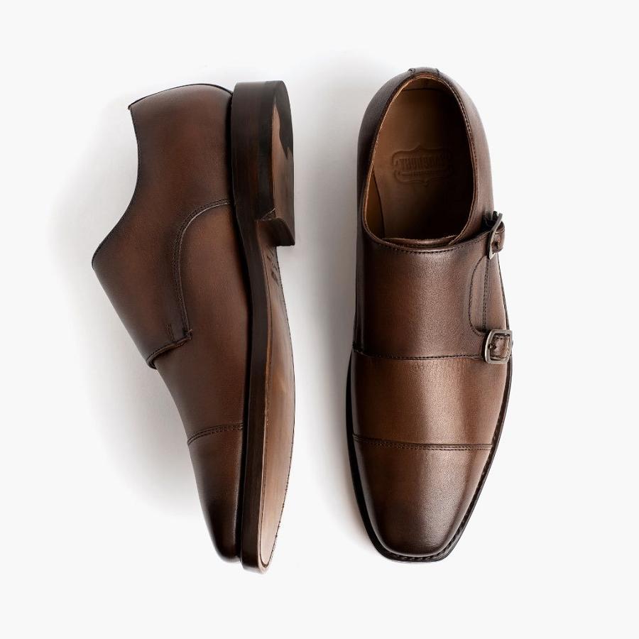 Men's Thursday Saint Leather Dress Shoes Coffee | CA257HAP