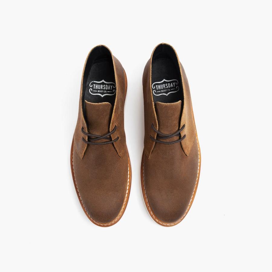 Men's Thursday Scout Suede Chukka Boots Brown | CA60TCE