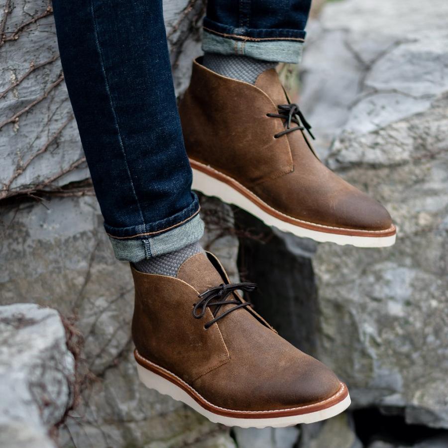 Men's Thursday Scout Suede Chukka Boots Brown | CA60TCE