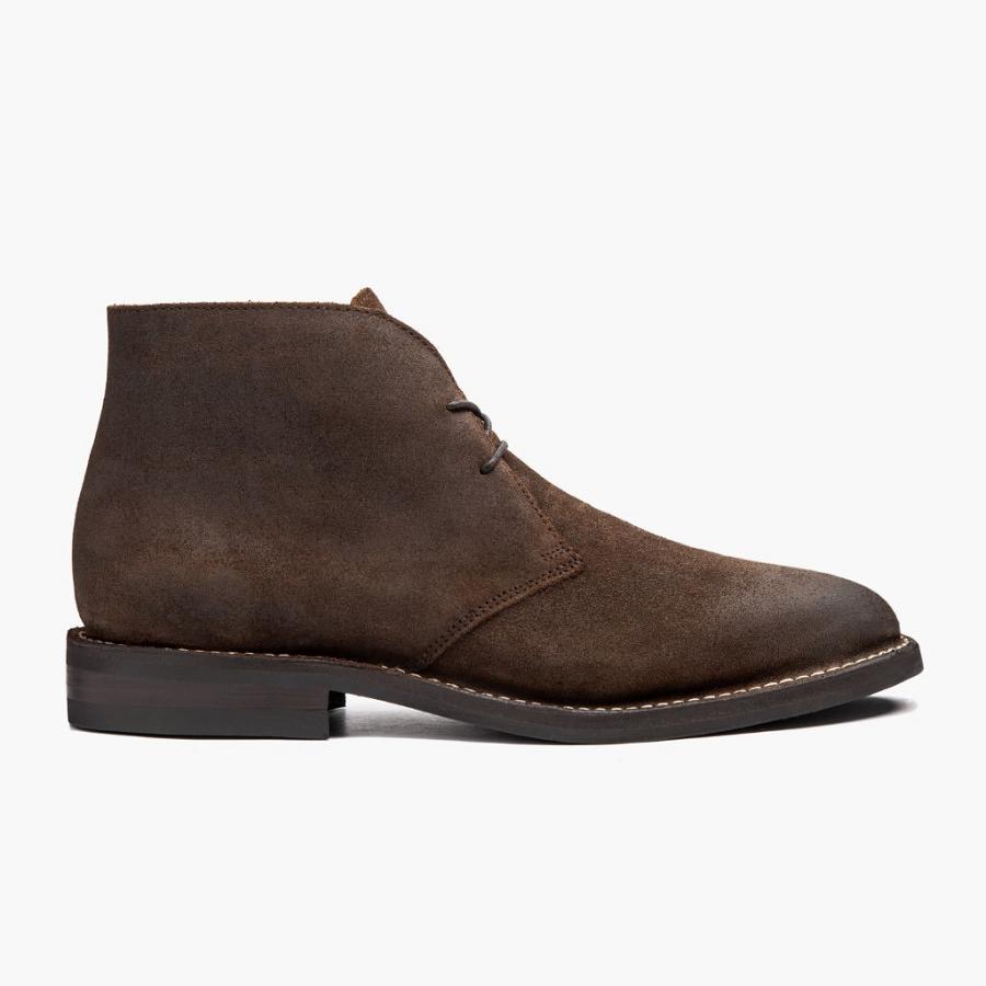 Men's Thursday Scout Suede Chukka Boots Coffee | CA61RVD