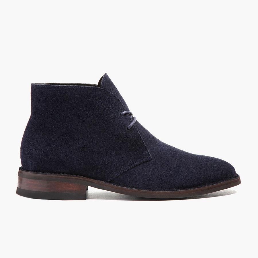 Men's Thursday Scout Suede Chukka Boots Blue | CA62EBC