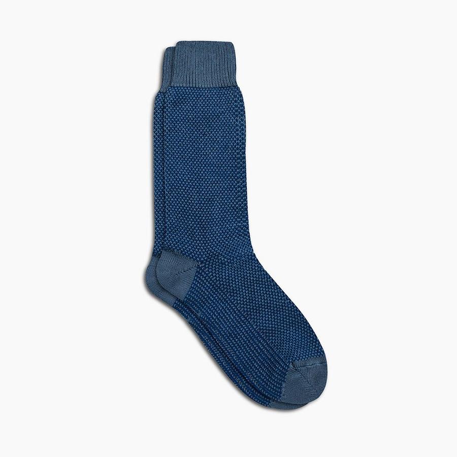 Men\'s Thursday Sodello Birdseye Cotton Socks Blue | CA319YXF