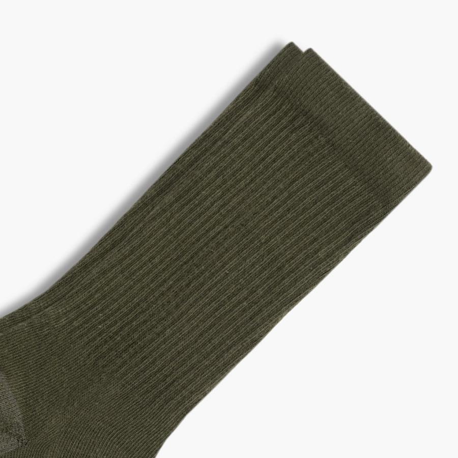 Men's Thursday Sodello Classic Crew Cotton Socks Olive | CA331ZUT