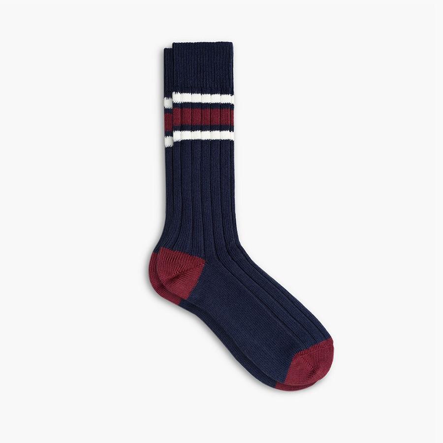 Men\'s Thursday Sodello Legacy Cotton Socks Navy | CA312DFM