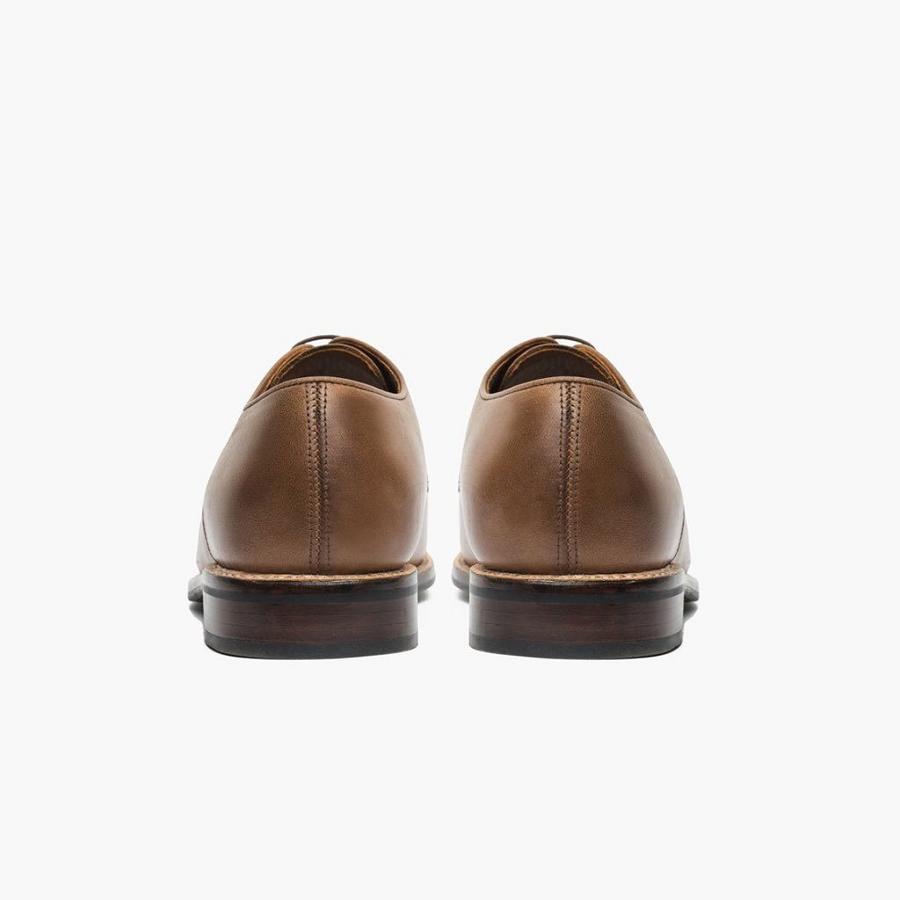 Men's Thursday Statesman Leather Dress Shoes Brown | CA261CAL