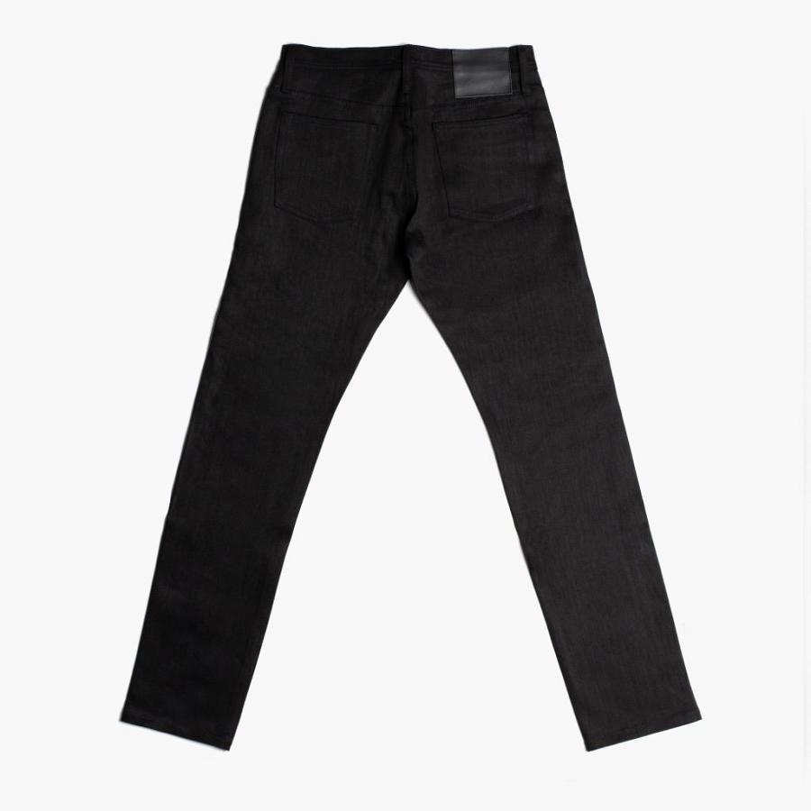 Men's Thursday Stretch Selvedge Tapered Cotton Jeans Black | CA278XYU