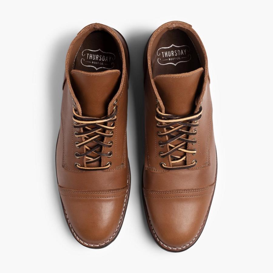 Men's Thursday Vanguard Leather Boots Brown | CA213ILH