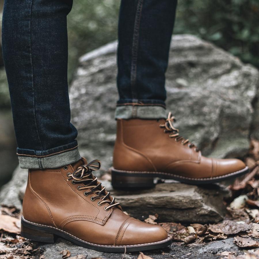 Men's Thursday Vanguard Leather Boots Brown | CA213ILH