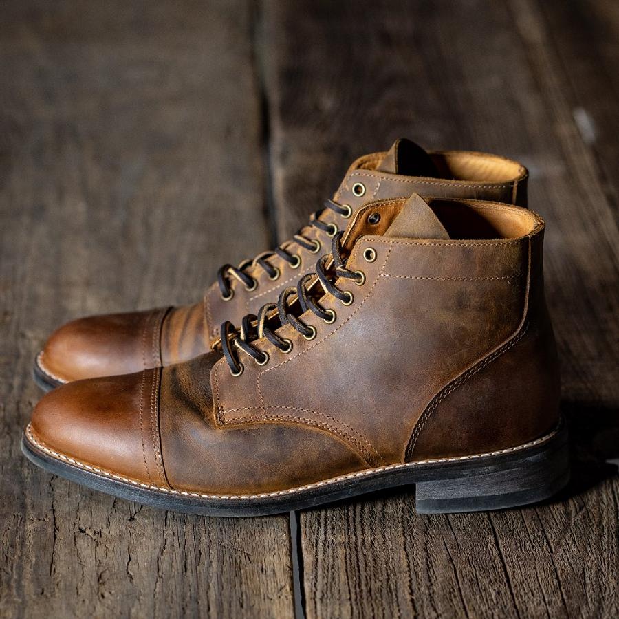 Men's Thursday Vanguard Leather Lace Up Boots Coffee | CA128GSO