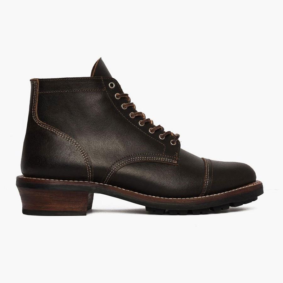 Men's Thursday Vanguard Leather Lace Up Boots Black | CA130DFM