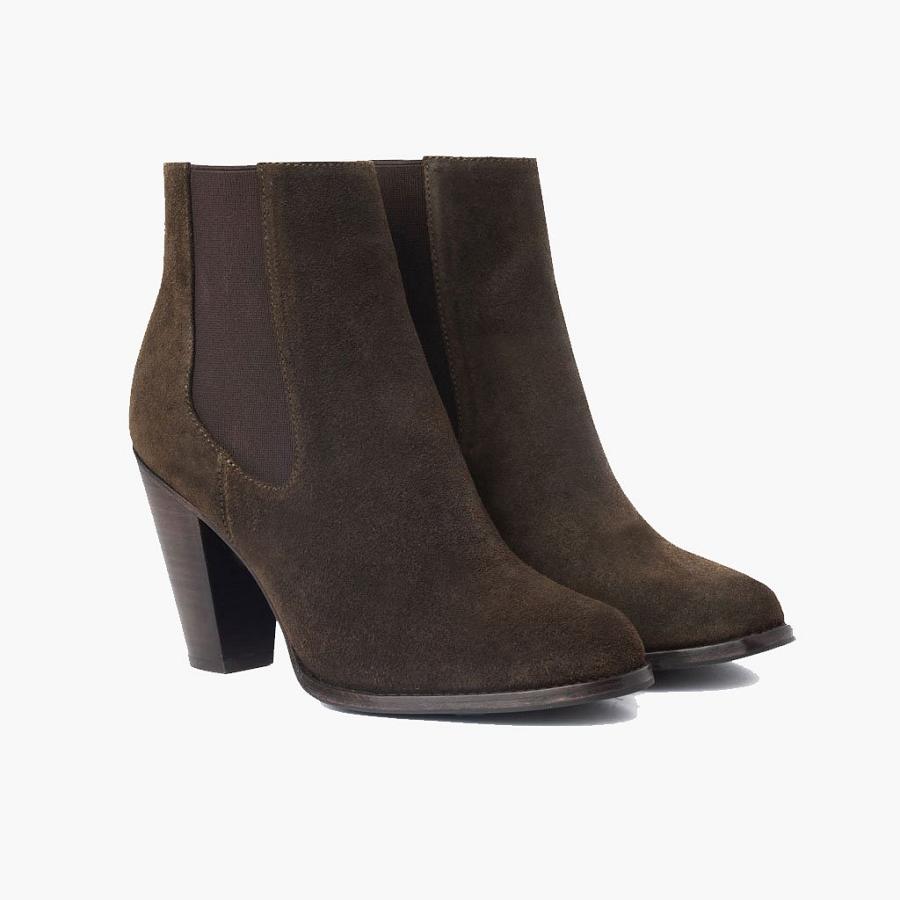 Women's Thursday Avenue Suede Booties Olive | CA352NWY