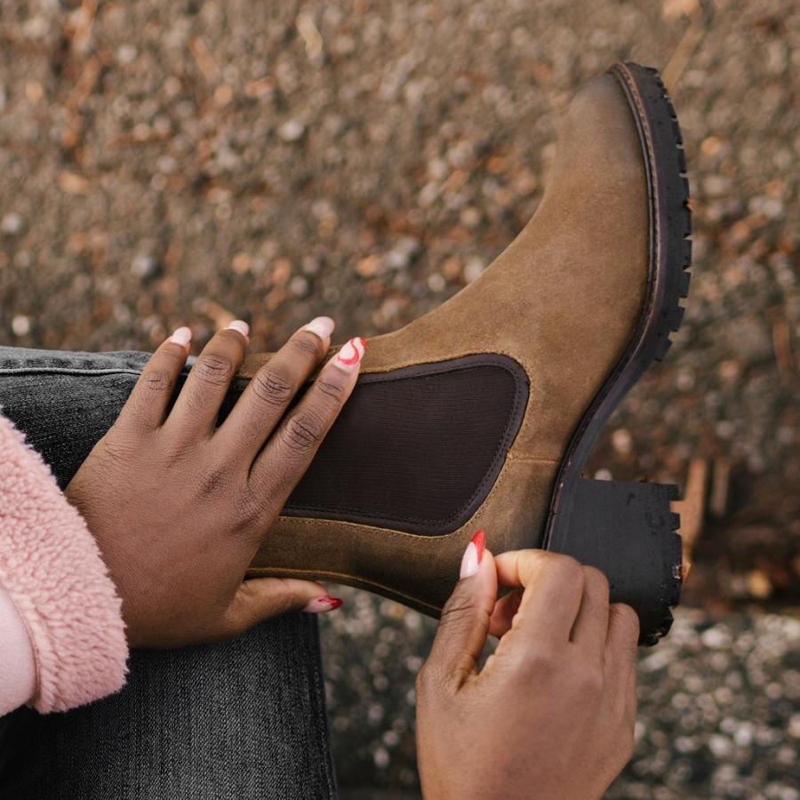 Women's Thursday Boots Knockout Suede High Heels Brown | CA406VRW