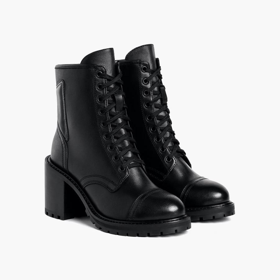 Women's Thursday Boots Rebel Leather High Heels Black | CA415FDN