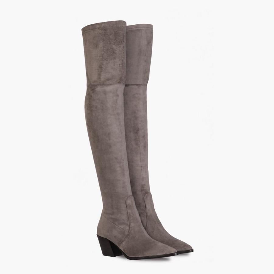 Women's Thursday Boots Tempest Suede High Heels Grey | CA419PJJ