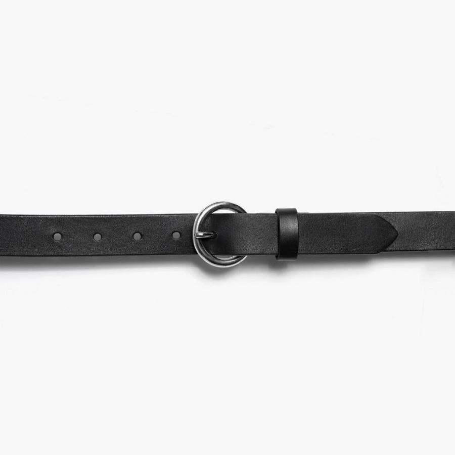 Women's Thursday Circle Leather Belts Black | CA390DFM28