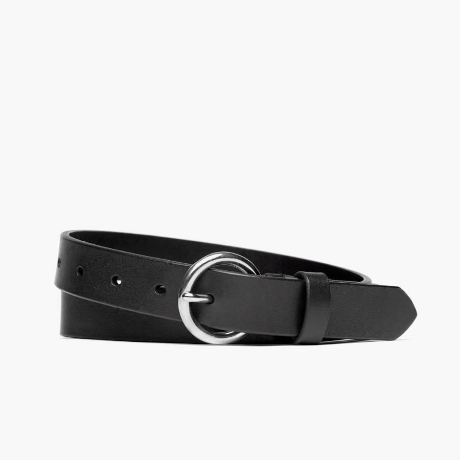 Women\'s Thursday Circle Leather Belts Black | CA390DFM28