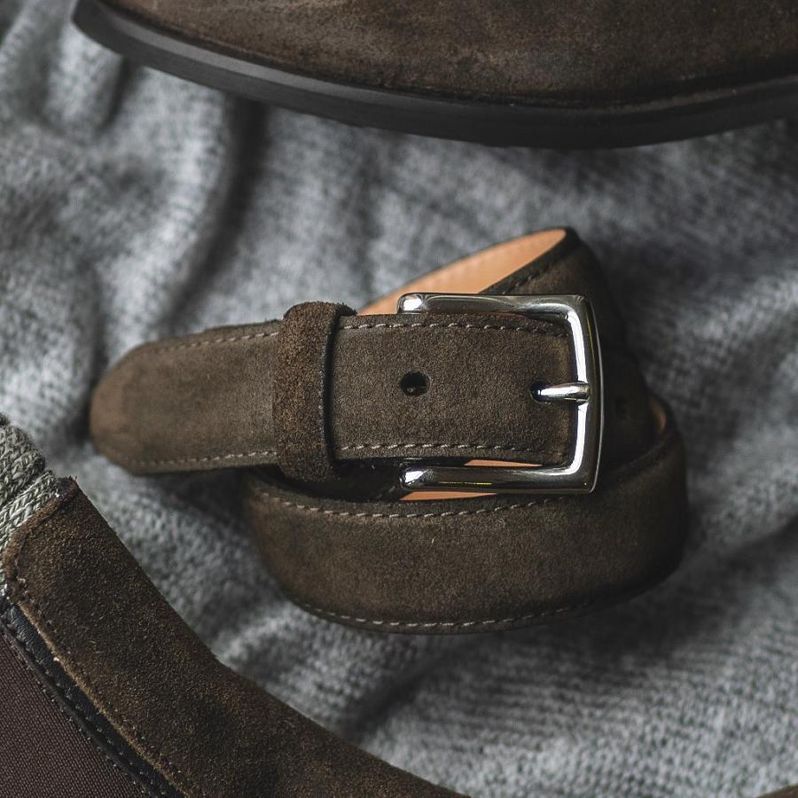 Women's Thursday Classic Suede Belts Olive | CA390DFM32