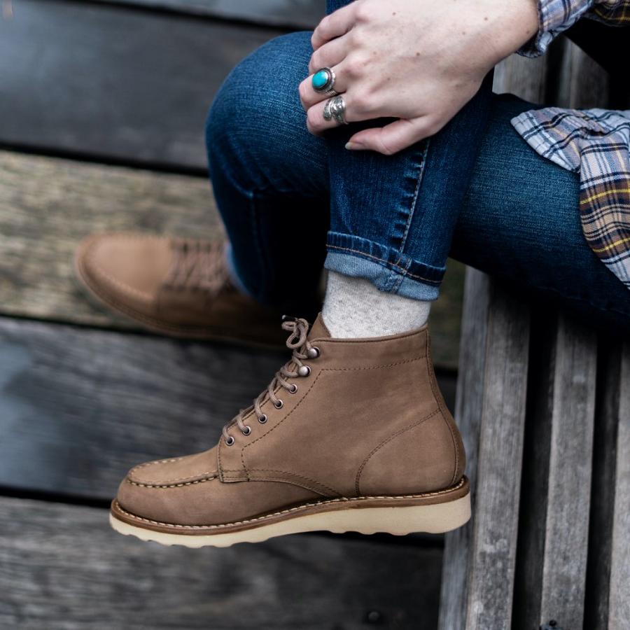 Women's Thursday Diplomat Nubuck Lace Up Boots Brown | CA347RVD