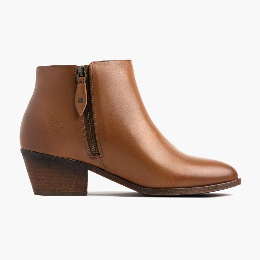 Women's Thursday Downtown Leather Booties Brown | CA354VRW